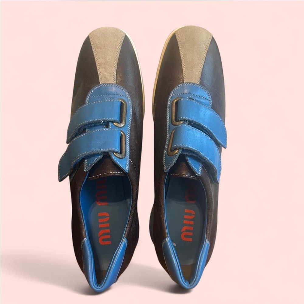 Miu Miu Men's Blue and Brown Sneakers